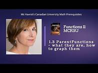 Video thumbnail for Functions 1.3 (Nelson) Parent Functions; what are they, how to graph them