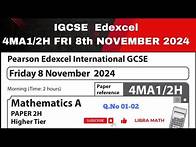 Video thumbnail for Q.No 01- 02 4MA1 2H FRI 8 NOVEMBER 2024 PEARSON Edexcel INTERNATIONAL IGCSE HIGHER TIER PAPER 2H