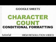 Video thumbnail for Google Sheets - Character Count & Conditional Formatting Based on Character Count
