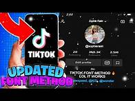 Video thumbnail for UPDATED TikTok Font Username Method! (Any Username For FREE) [PATCHED]
