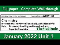 Video thumbnail for Edexcel IAL Chemistry Unit 1 WCH11/01 January 2022 - Full Paper Walkthrough