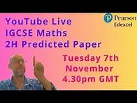 Video thumbnail for Predicted Paper 2H. Edexcel Maths IGCSE.