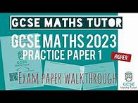 Video thumbnail for GCSE Maths Predicted Paper 1 Friday 19th May 2023 | Higher | Exam Walkthrough | Edexcel AQA