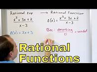 Video thumbnail for 09 - Rational Function Domain and Zeros, Part 1 (Vertical Asymptotes & Graphing)