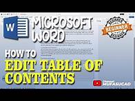 Video thumbnail for Microsoft Word How To Edit Table Of Contents