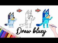 Video thumbnail for DRAW AND COLOR BLUEY CHARACTER🎨🐶🐶 #bluey #drawingtutorial