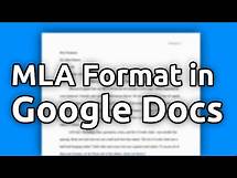 Video thumbnail for How to Set Up an MLA Format Paper with Works Cited Page in Google Docs