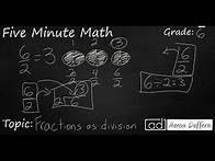 Video thumbnail for 6th Grade Math Fractions as Division