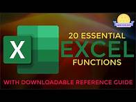 Video thumbnail for 20 Essential Excel Functions with Downloadable Reference Guide