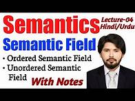Video thumbnail for Semantic Field | Types:- Ordered and Unordered Semantic Field | Semantics | Notes Pdf