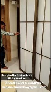 Video thumbnail for Georgian Bar Sliding Doors | Sliding Partition | Room Dividers | Sliding Door Without Bottom Track