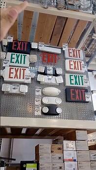 Video thumbnail for exit sign and emergency lights at the home Depot