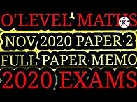 Video thumbnail for O'level Mathematics November 2020 Paper 2 Full Paper and Memo Zimsec @mathszoneafricanmotives