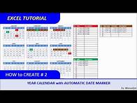 Video thumbnail for How to Create Excel Calendar for Specific Year with Automatic Date Marker