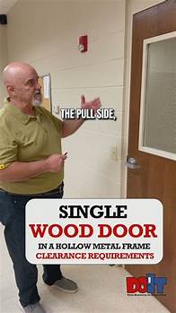 Video thumbnail for Door Opening Industry Training - DOIT on Instagram: "Accurately measuring fire-rated door clearances is crucial for ensuring compliance with the NFPA 80 requirements of single wood doors in hollow metal frames. In this video, we demonstrate how to measure these clearances step-by-step. Measuring on the pull side of the door, we check the gap underneath, which should not exceed 3/4-inch. Using a door gap measuring tool, we locate the dimension portion of the gauge needed to measure the gap and sl