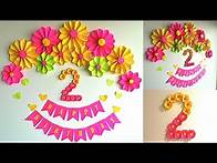 Video thumbnail for Very Easy Birthday Decoration at Home | Paper Flower Backdrop | 3D Floral Number | Birthday Banner