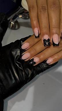 Video thumbnail for Nailzbykome (@nailzbykome) - Learn How to Create Stunning Black French Tip Nails | Nail Art Training