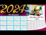 Video thumbnail for 2024 Calendar PSD Template Free | Wall Calendar Design 2024 Free PSD