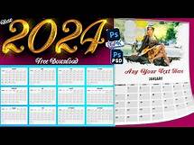 Video thumbnail for 2024 Calendar PSD Template Free | Wall Calendar Design 2024 Free PSD
