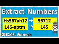 Video thumbnail for Get NUMBERS only from string in EXCEL