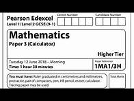 Video thumbnail for GCSE Higher Edexcel - June 2018 Paper 3 calculator walkthrough