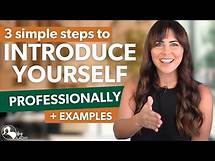 Video thumbnail for How To Introduce Yourself Professionally | Self-Introduction Example