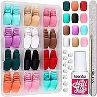 Video thumbnail for Extra Short Matte Press On Nails, 12 Colors Short Fake Nails With Nail Glue, Teenitor Short Round Press On Nails Small Matte False Nails, Short Glue On Nails Short Nails For Small Hands