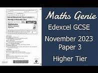 Video thumbnail for Edexcel Higher Paper 3 November 2023 Exam Walkthrough
