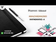 Video thumbnail for 4MA1/1HR/2021/JAN | Edexcel International GCSE Mathematics A | 2021| JAN | Science And Math