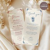 Video thumbnail for Hand Drawn Wedding Menu and Thank You Card Template, Modern Wedding Thank You Place Card, Elegant Monochrome Table Menu Editable, 4x9, 4x8 - Etsy Canada