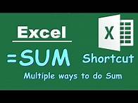 Video thumbnail for How to use SUM formula in Excel (with Shortcut keys)