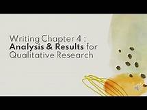 Video thumbnail for Writing Chapter 4 : Analysis & Results for Qualitative Research
