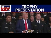 Video thumbnail for WATCH: President Trump presents Commander-in-Chief's trophy to Navy football team | LiveNOW from FOX