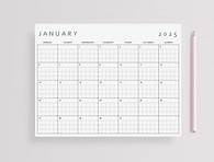Video thumbnail for 2025 Monthly Planner | Printable Calendar PDF | Minimalist A4 A3 Letter Ledger | Grid Box Design | Monday & Sunday Start | Landscape - Etsy UK