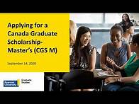Video thumbnail for Applying for a Canada Graduate Scholarship-Master's (CGS M)