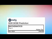 Video thumbnail for Nov 2024 Predicted Maths GCSE Paper 3 OCR (Higher Paper 3) Calculator Exam J560/06