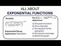 Video thumbnail for Exponential Functions - Unit 4 (Gr 11 Functions Course)
