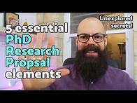 Video thumbnail for PhD research proposal | 5 *essential* elements to make it AWESOME