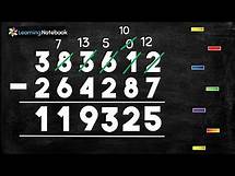 Video thumbnail for Subtraction of 6 digit Numbers with borrowing