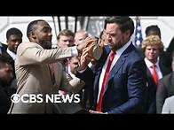 Video thumbnail for Watch: Vance drops Ohio State football's national championship trophy during White House visit