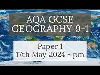 Video thumbnail for AQA GCSE 9-1 GEOGRAPHY PAPER 1 2024 - Physical Geography