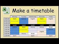 Video thumbnail for How to make a timetable in Excel