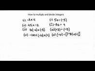 Video thumbnail for How to multiply & divide integers / Multiplying & Dividing integers with examples / class 6,7,8 Math