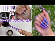Video thumbnail for SAVILAND PURPLE CAT EYE POLYGEL KIT! EXTRA LONG STILETTO NAILS | Polygel Nail Tutorial