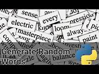 Video thumbnail for Generate Random Words in Python | RandomWord class full tutorial