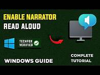 Video thumbnail for How to Enable Narrator Read Aloud in Windows - Full Guide