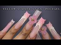 Video thumbnail for CUTE FLORAL POLYGEL NAILS💛🌺✨ Aura Nails + polygel removal | Summer Nails