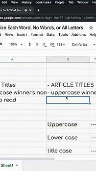 Video thumbnail for How to capitalize words in Google Sheets | Title case, Upper case, Lower case, Proper case