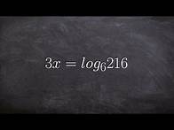 Video thumbnail for Converting an equation to exponential form to solve the logarithm