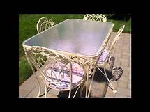 Video thumbnail for Vintage wrought iron patio furniture